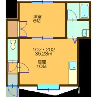 クチュール曙【202号室】の間取り