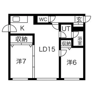 ブライトン壱番館【202P6号室】の間取り