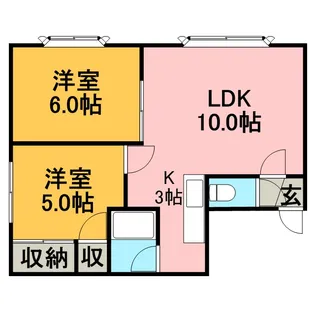 ミニヨンイマーク【0202号室】の間取り