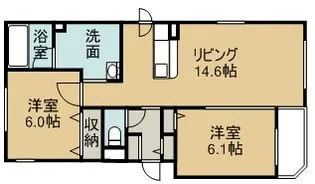LAME CANA手稲駅前【0102号室】の間取り