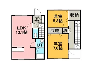 フジエール・宮の沢(フジエールミヤノサワ)【1階】の間取り