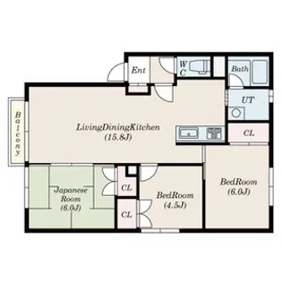 クレストコートA【102号室】の間取り