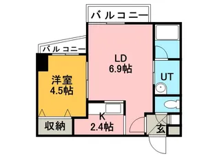 ボヌール手稲【801号室】の間取り