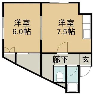 ヴィラローゼ稲穂【3-E号室】の間取り