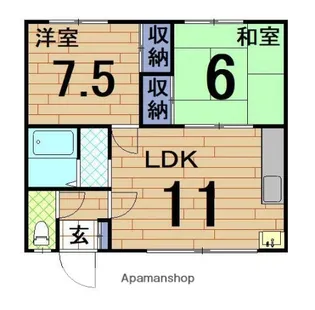 花川南8−3貸室【右.号室】の間取り