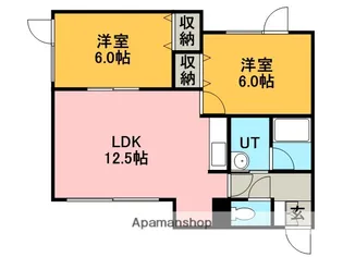 2LDKの間取り画像