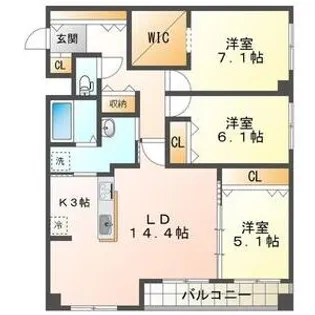CARDEA星が丘(カルデア)【4階】の間取り