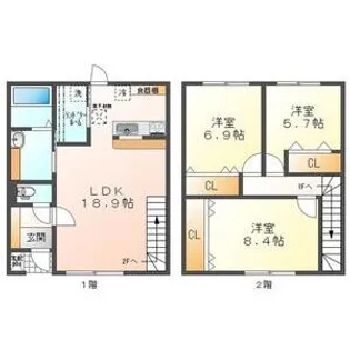 北海道札幌市手稲区稲穂四条5丁目【テラスハウス】の間取り