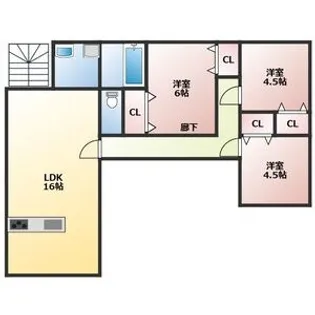 プリエほしみ【2階部分号室】の間取り