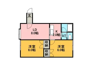 プラタナス曙A棟【206号室】の間取り