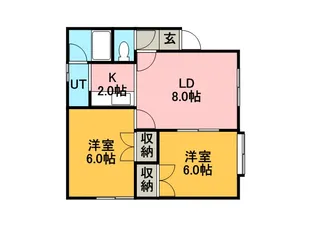 プラタナス曙A棟【101号室】の間取り