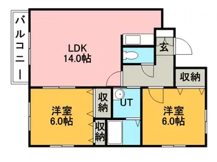 イースヴィレッヂ【4階】の間取り