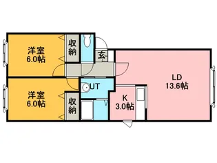 モデュロール新発寒Ⅱ【302号室】の間取り