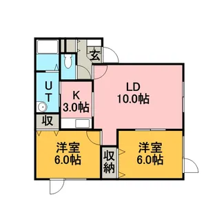 ポンムドゥテール前田【1階】の間取り