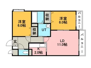 ライトリバー参番館【8階】の間取り