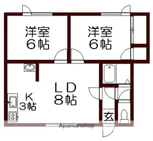 コーポ花和A【1階】の間取り