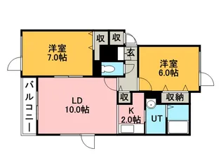 パークヒルズ稲積【101号室】の間取り