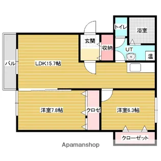 ミズノキングハウスⅢ【1階】の間取り