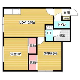 ゆもとハイツB【2階】の間取り