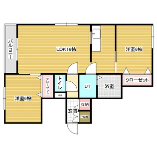 シャトン岩見沢A【2階】の間取り