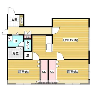 コーポゆもと7【1階】の間取り