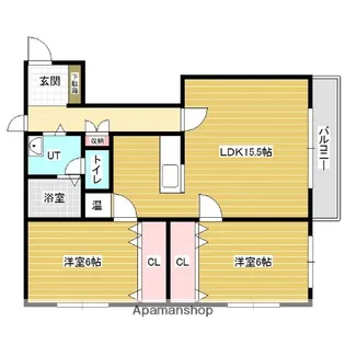 コーポゆもと7【2階】の間取り