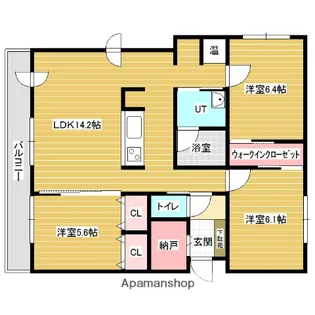 スクエアフロントイーストコート【3階】の間取り