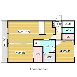 スクエアフロントイーストコート【3階】の間取り
