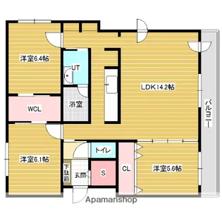 スクエアフロントイーストコート【3階】の間取り