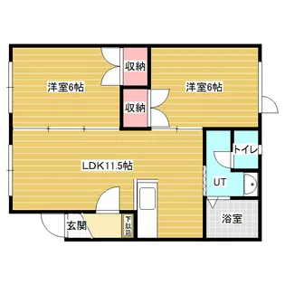 エーコーモア岩見沢A【1階】の間取り