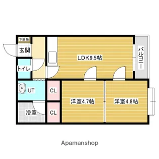 アップルコートハイムⅡ【4階】の間取り
