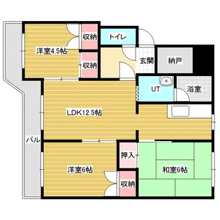 ファミリーガーデン岩見沢【4階】の間取り