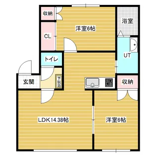 シティハイム三條パーク【2階】の間取り