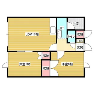コーポヤマモトⅡ【2階】の間取り