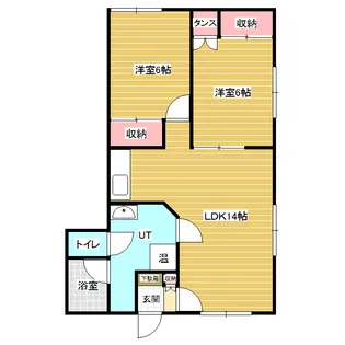 2LDKの間取り画像