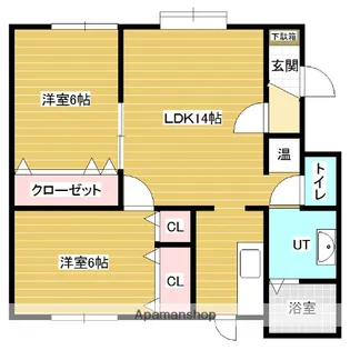 ハスコート栗山【2階】の間取り