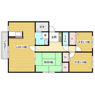 朝日ハートフルプレイス【3階】の間取り