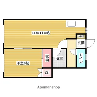 中央マンション【1階】の間取り
