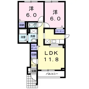 メゾン南Ⅱ【1階】の間取り