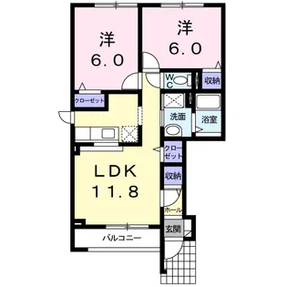 メゾン南Ⅱ【1階】の間取り