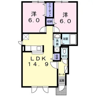 ル・シーニュ大和 Ⅲ【1階】の間取り