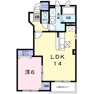 イースト ツー ヒルズ【1階】の間取り
