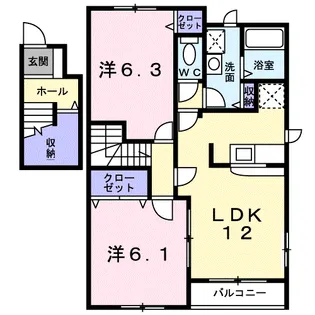 グランジエル【2階】の間取り
