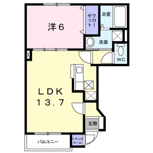 サンクリオージュ弐番館【1階】の間取り