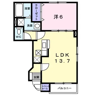 サンクリオージュ弐番館【1階】の間取り