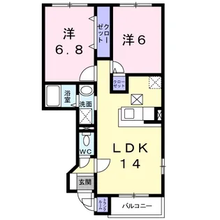イースト スリー ヒルズ【1階】の間取り