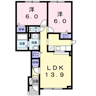 SAVORY COLLINEB【1階】の間取り