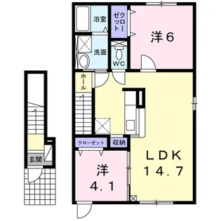 リバティ パー オン【2階】の間取り