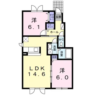 ル シーニュ大和 Ⅱ【1階】の間取り