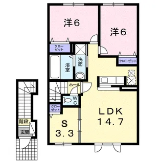 ラ カーサ・ミーアⅡ【2階】の間取り